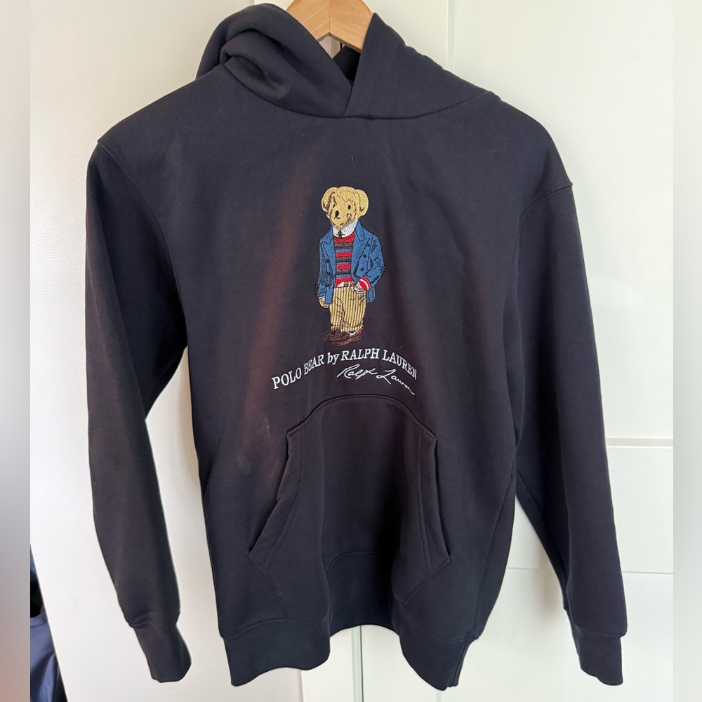 Polo by Ralph Lauren Navy Sweatshirt with Bear Design - Size M